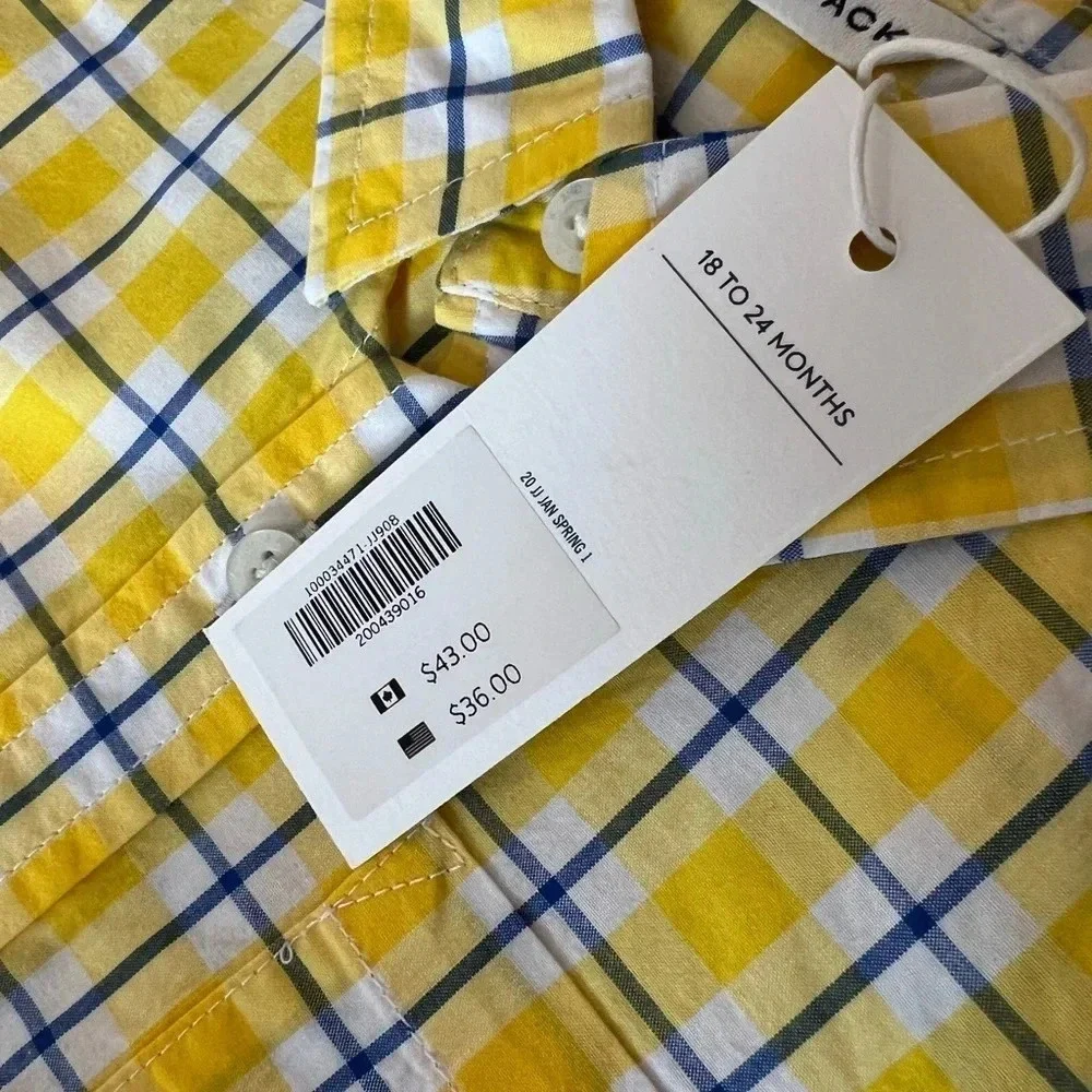 NWT Janie and Jack Plaid Button down shirt